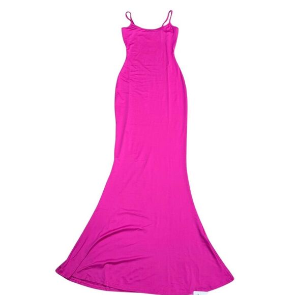 NWOT Another Chill XS Hot Pink Spaghetti Strap Bodycon Maxi Dress - Picture 3 of 6